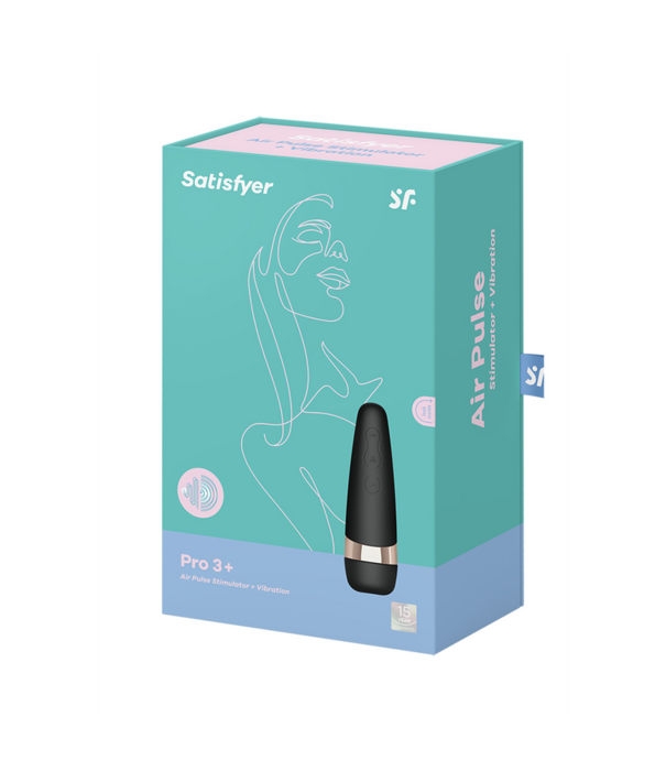 Satisfyer Pro 3Plus - Airpulse Stimulator en Vibration - Zwart/Goud
