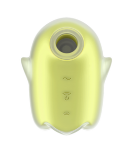 Glowing Ghost - Glow in the Dark - Dubbele Air Pulse Vibrator - Geel