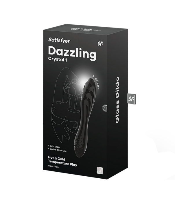 Satisfyer Dazzling Crystal 1 - Glazen Dildo - Zwart