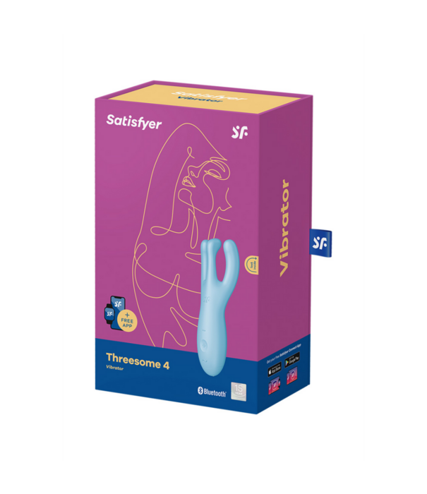 Satisfyer Threesome 4Plus - Lay-on Vibrator met App - Blauw