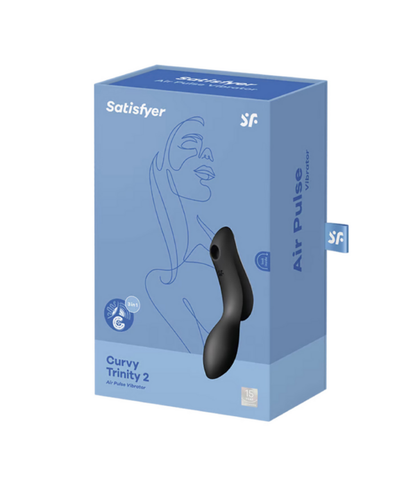 Satisfyer Curvy Trinity 2 - Invoegbare Air Pulse Vibrator - Zwart