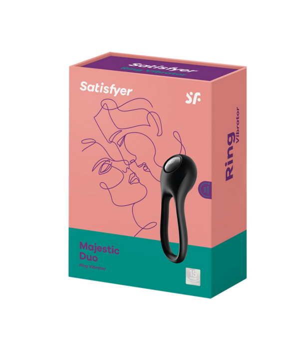 Satisfyer Majestic Duo - Dubbele Strap Vibrerende Cockring - Zwart