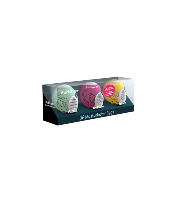 Satisfyer Masturbator Egg Set - Riffle, Bubble, Fierce - 3 Stuks