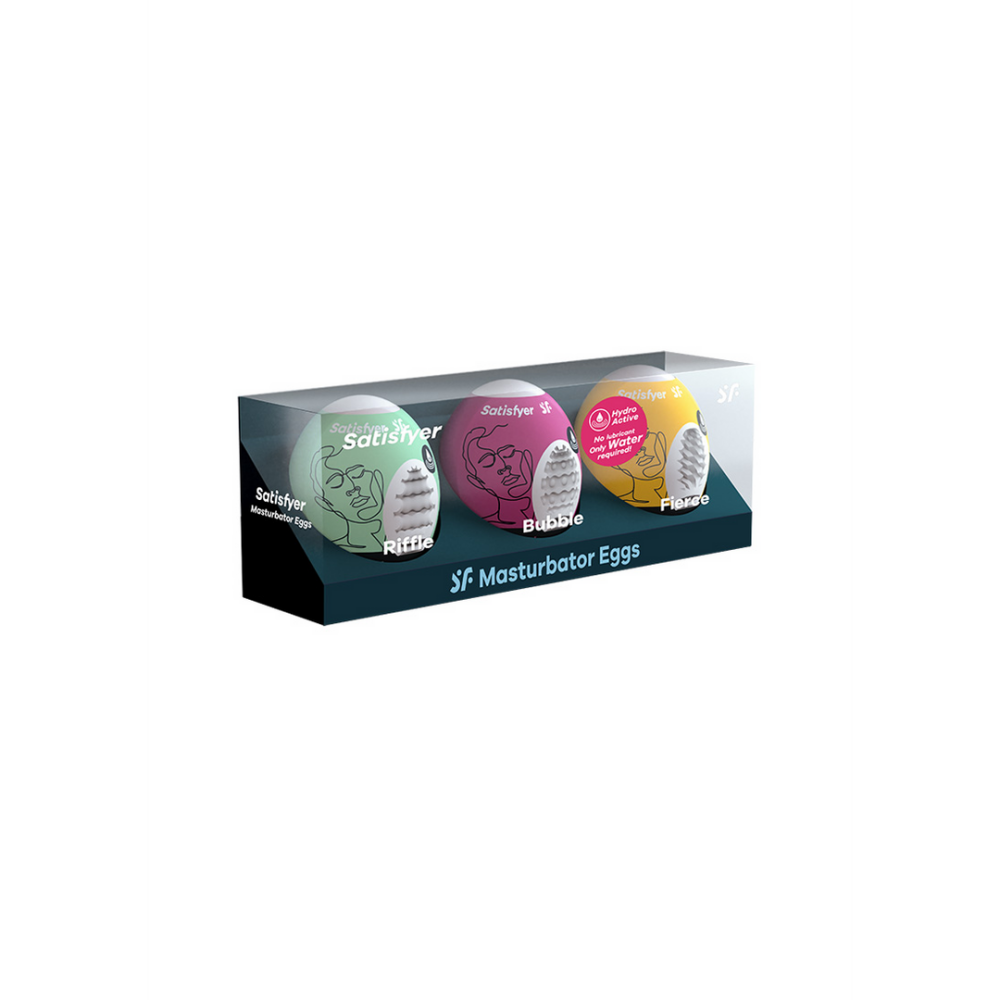 Satisfyer Masturbator Egg Set - Riffle, Bubble, Fierce - 3 Stuks afbeelding
