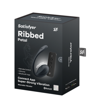 Ribbed Petal Connect App - Draagbare Koppel Vibrator - Zwart