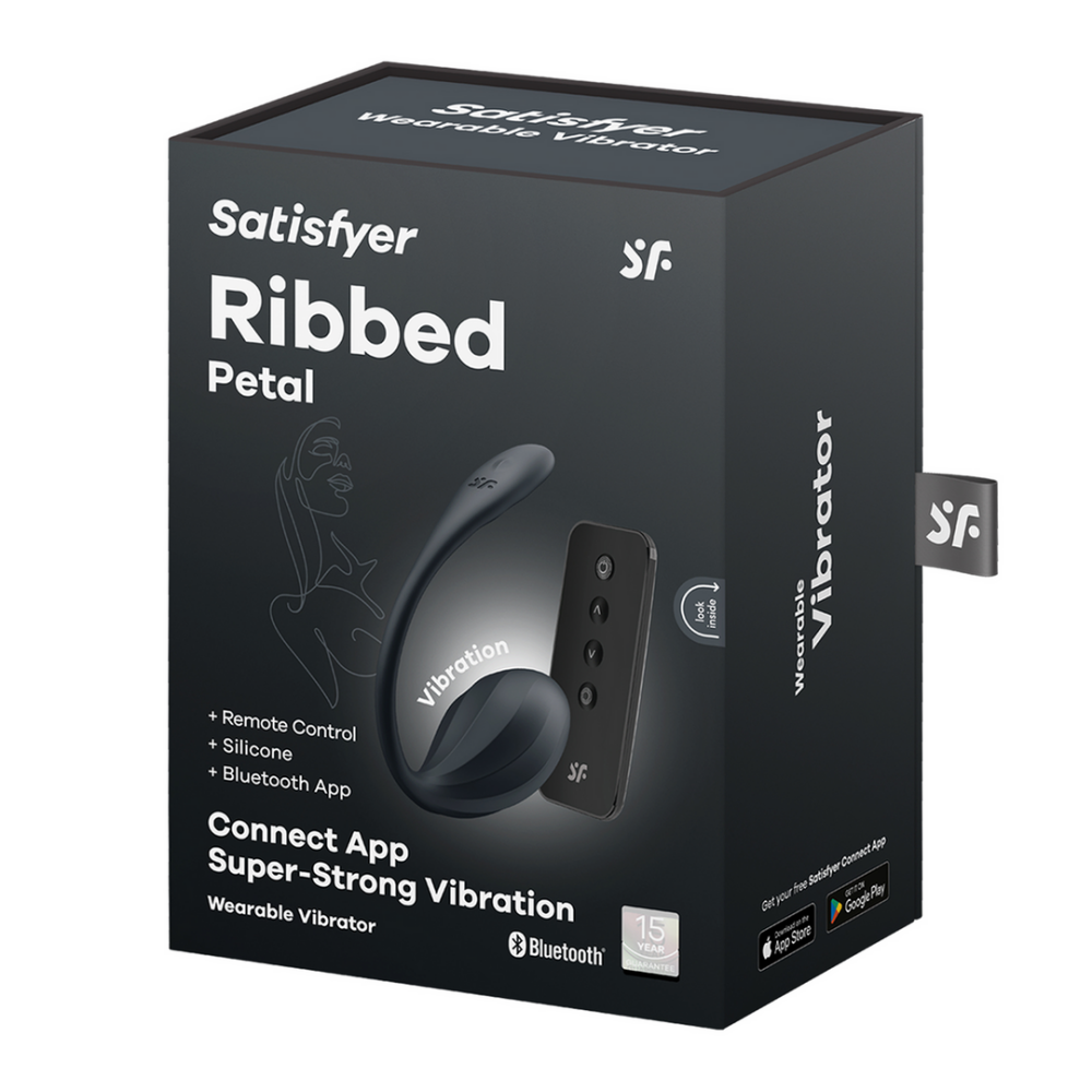 Satisfyer Ribbed Petal Connect App - Draagbare Koppel Vibrator - Zwart afbeelding