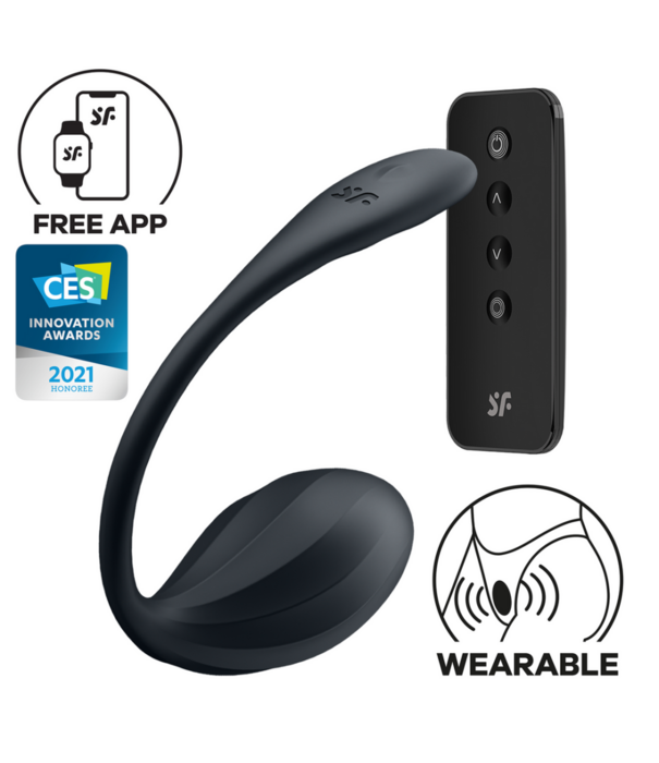 Satisfyer Ribbed Petal Connect App - Draagbare Koppel Vibrator - Zwart