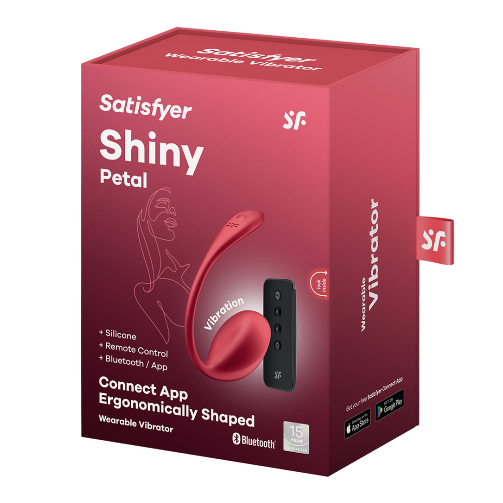 Satisfyer Shiny Petal Connect App - Draagbare Koppel Vibrator - Rood afbeelding