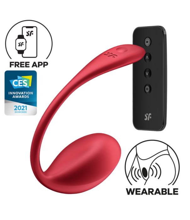 Satisfyer Shiny Petal Connect App - Draagbare Koppel Vibrator - Rood