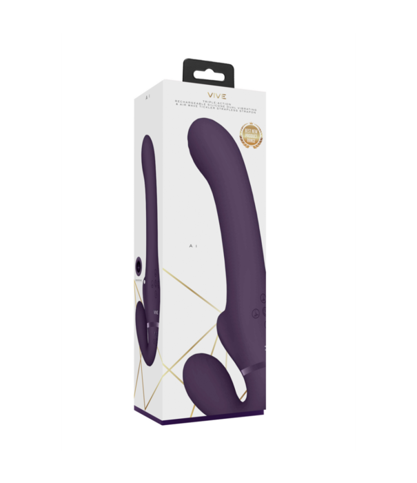 VIVE by Shots Ai - Dual Vibrerende  Air Wave Tickler Strapless Strapon