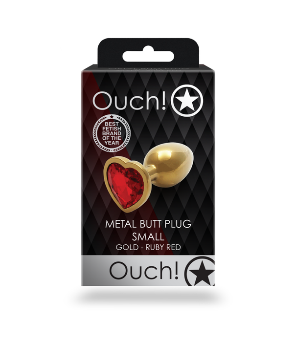 Ouch! by Shots Hartvormige Edelpunt - Klein - Goud/Rood