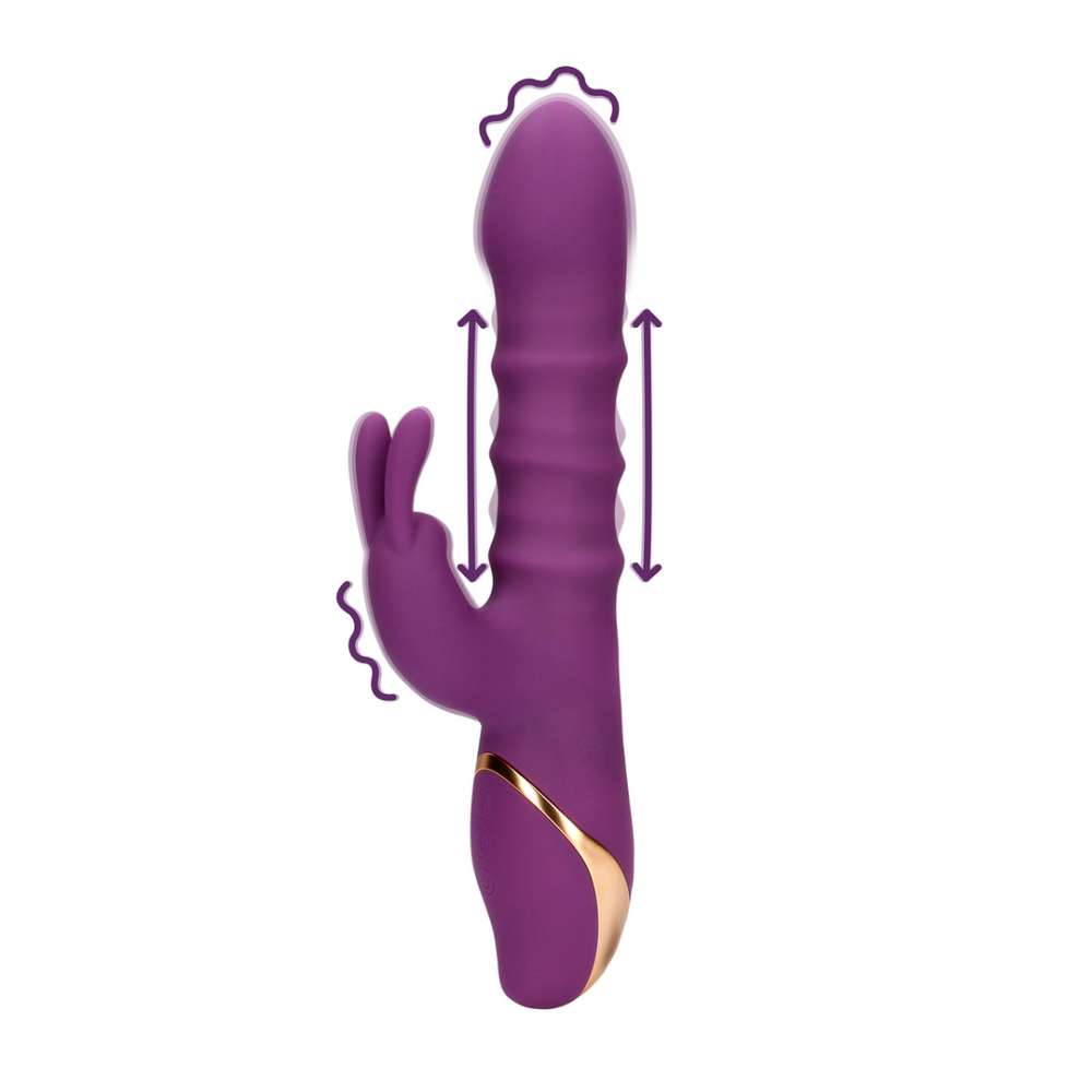 Loveline by Shots 3 Op-en-Neer Bewegende Ringen Vibrator - Orchidee Paars afbeelding