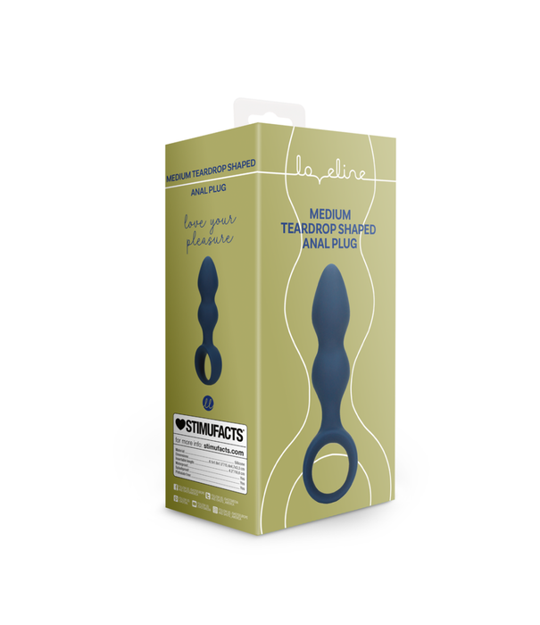 Loveline by Shots Druppelvormige Anale Plug - Medium - Baltisch Blauw