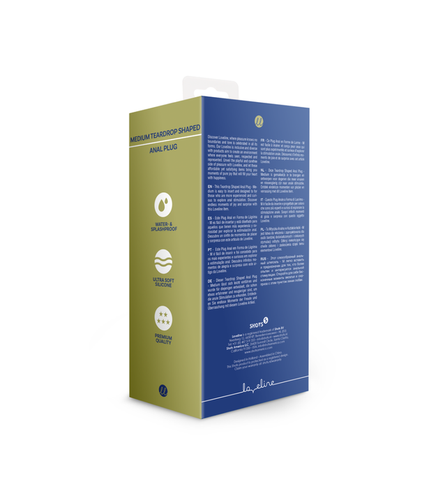 Loveline by Shots Druppelvormige Anale Plug - Medium - Baltisch Blauw