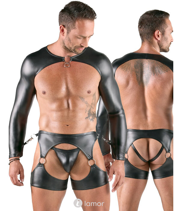 * SVENJOYMENT Svenjoyment Bondage Mattlook Set – 3-delig Fetish Outfit met Bolero, Heupharnas & Jockstrap