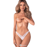 Witte Transparante String met Kant & Open Kruis – Erotisch & Comfortabel
