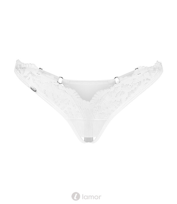 * OBSESSIVE Witte Transparante String met Kant & Open Kruis – Erotisch & Comfortabel