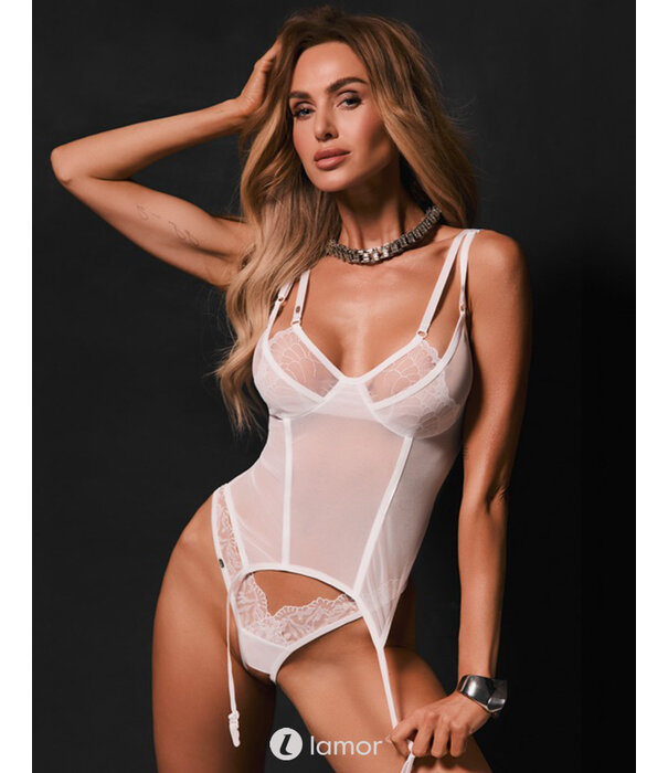 * OBSESSIVE Witte Transparante String met Kant & Open Kruis – Erotisch & Comfortabel