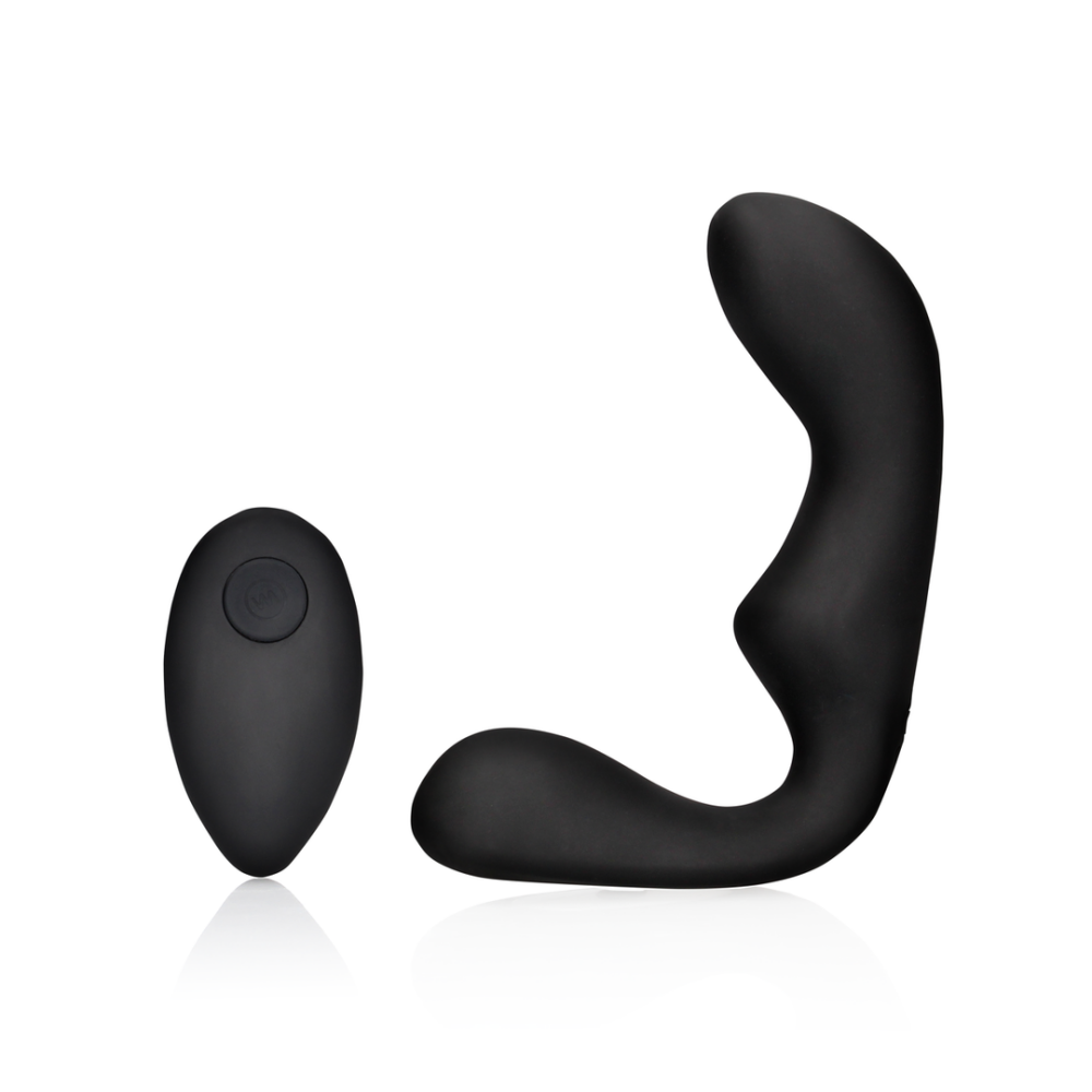 Ouch! by Shots Puntige Vibrerende Prostaatmassager met Afstandsbediening - Zwart afbeelding