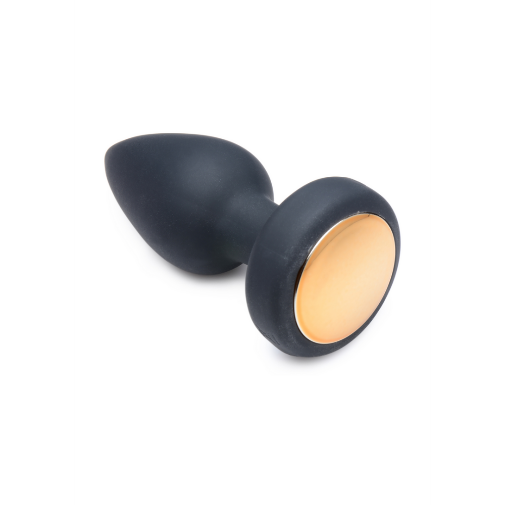 XR Brands Silicone Vibrating LED Plug - Klein afbeelding