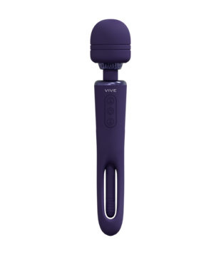Kiku - Dubbelzijdige Wand met Innovatieve G-Spot Flapper Stimulator - Paars