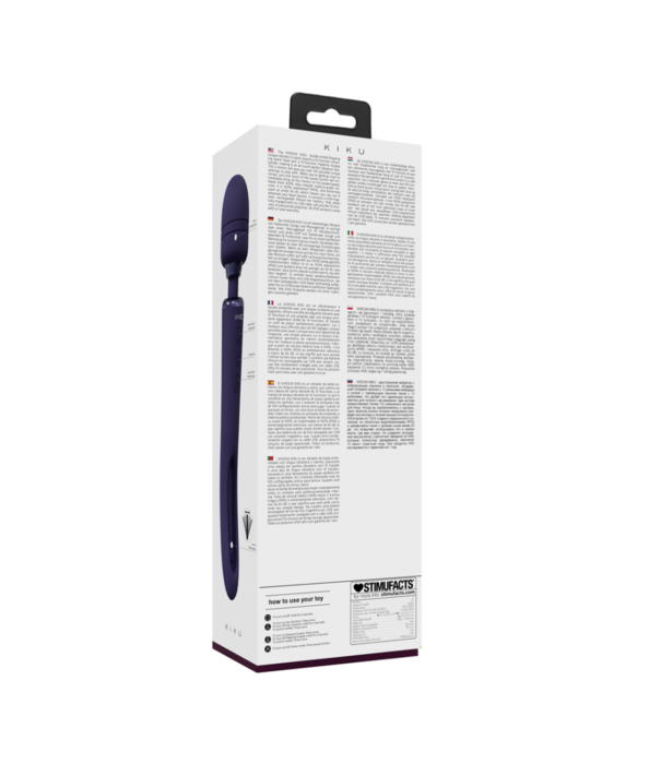 VIVE by Shots Kiku - Dubbelzijdige Wand met Innovatieve G-Spot Flapper Stimulator - Paars