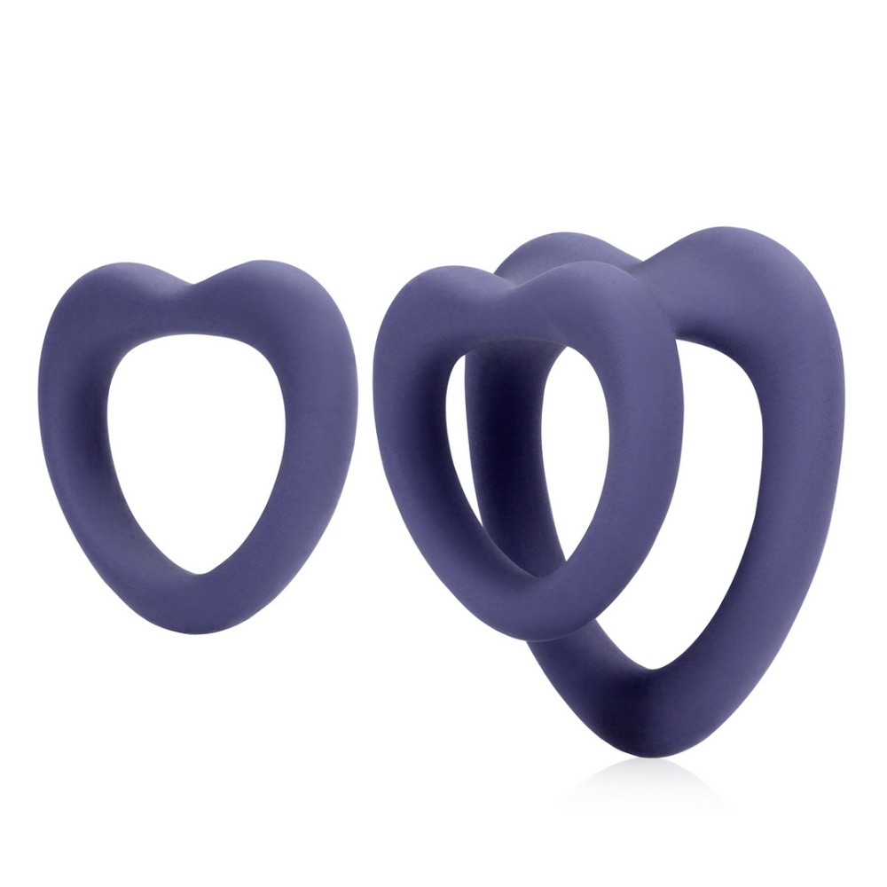 Loveline by Shots Hart Cockring Set - Violet Storm afbeelding