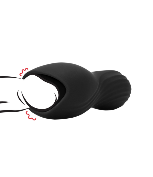 Loveline by Shots Vibrerende Masturbator Sleeve - Lakritz Zwart