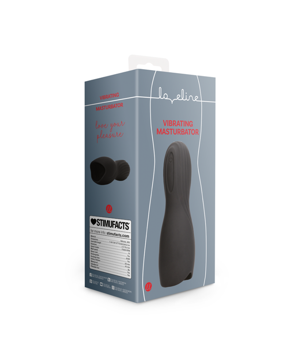 Loveline by Shots Vibrerende Masturbator Sleeve - Lakritz Zwart
