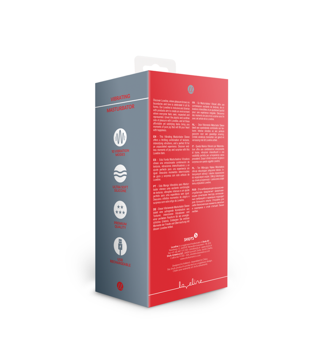 Loveline by Shots Vibrerende Masturbator Sleeve - Lakritz Zwart