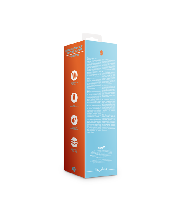 Loveline by Shots Geribbelde Ultra Zachte Siliconen Konijn Vibrator - Glaciaal Blauw