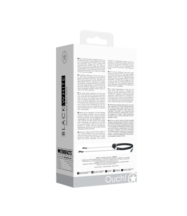 Ouch! by Shots Ademend Ball Gag met Tepelklemmen