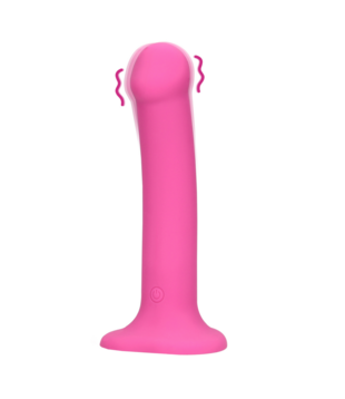 Non-Phallic Vibrerende Dildo - Medium - Krachtig Roze