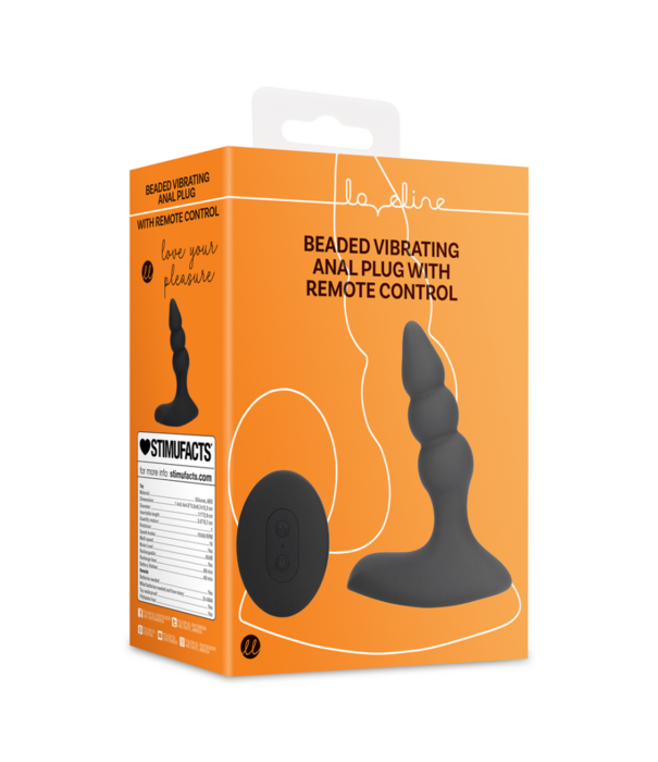 Loveline by Shots Beaded Vibrerende Anale Plug met Afstandsbediening - Zoethout Zwart