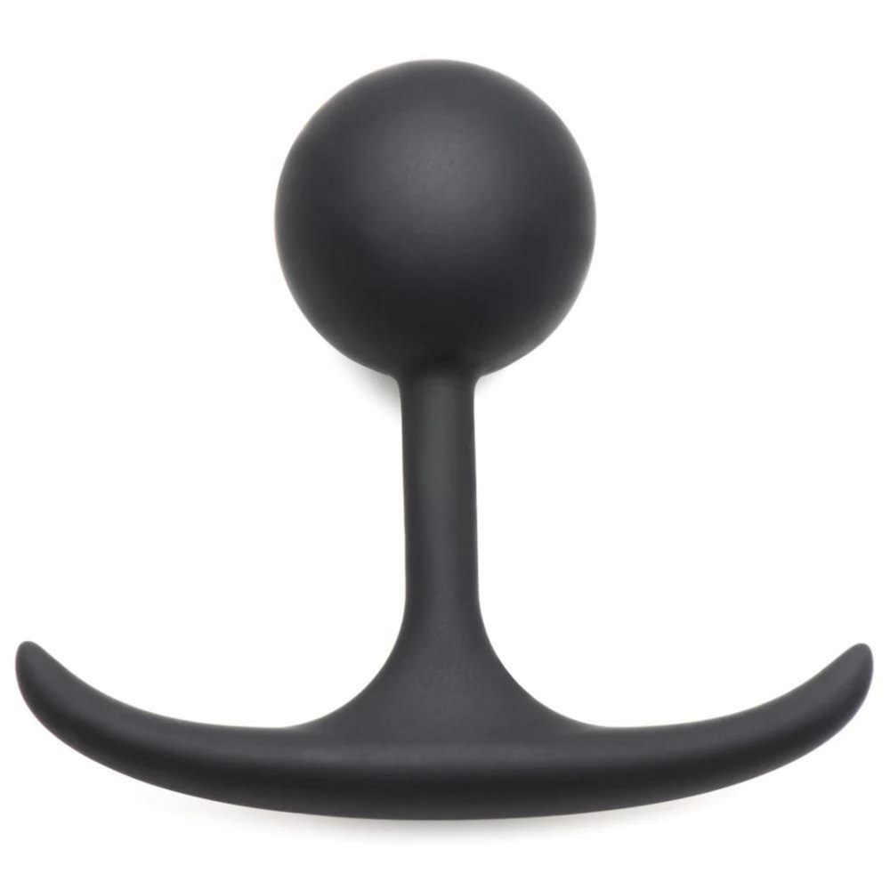 XR Brands Comfort Plugs Silicone Weighted Round Plug 3.3 - Zwart afbeelding
