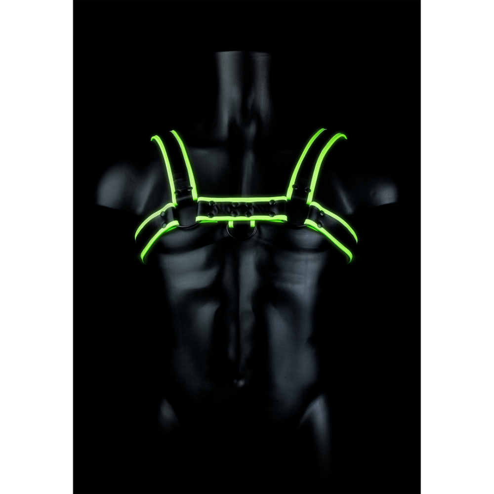 Ouch! by Shots Borst Bulldog Harnas - Glo-in-the-Dark - L/XL afbeelding