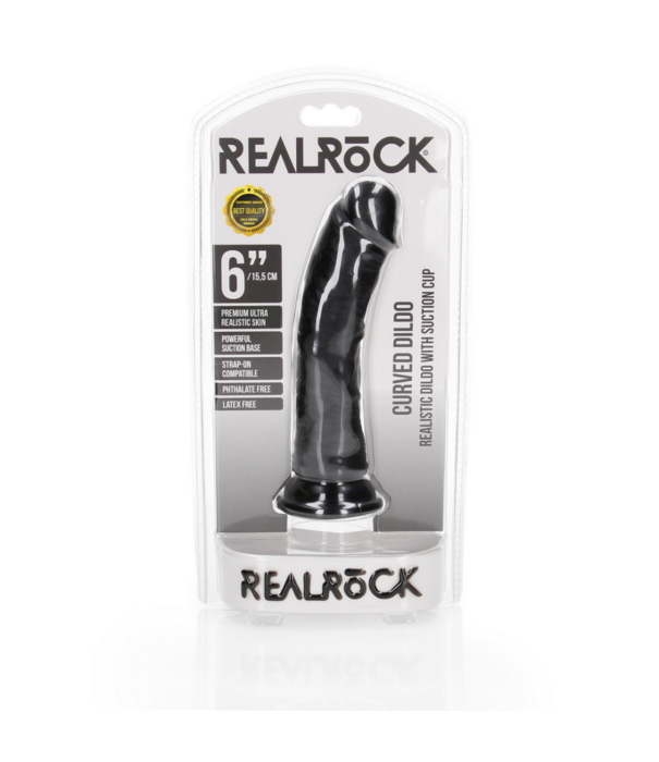 RealRock by Shots Gebogen Realistische Dildo met Zuignap - 6 / 15,5 cm