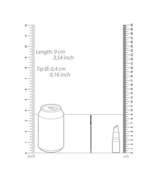 Ouch! by Shots Metaal Beginners Penis Plug - 0.2 / 4 mm