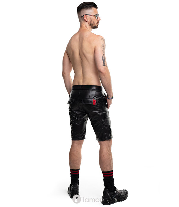 * RFP Stoere Cargo Wetlook Shorts met 8 zakken en rode details van het merk RFP