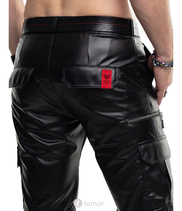 * RFP Stoere Cargo Wetlook Shorts met 8 zakken en rode details van het merk RFP