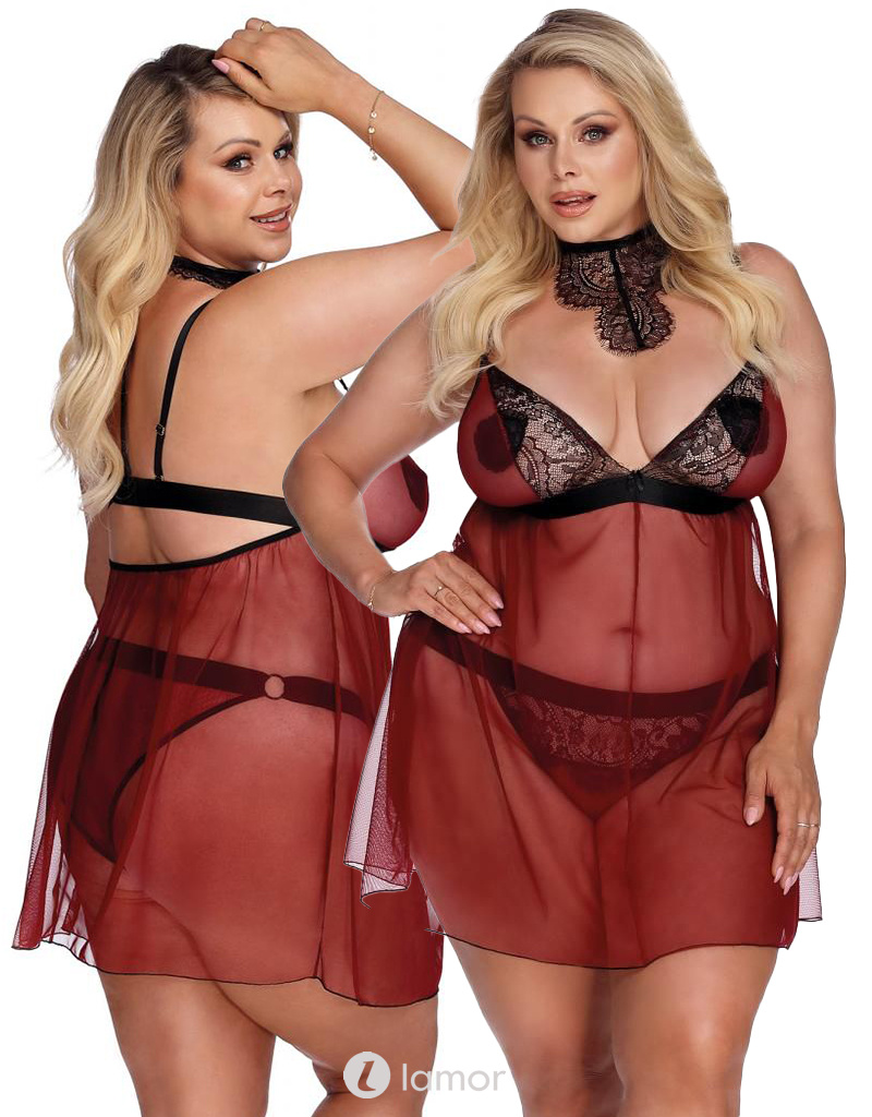 * ANAIS APPAREL Zwart Rode Chemise, Arabella afbeelding