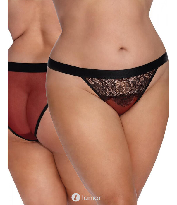 * ANAIS APPAREL Sensuele slip van tule en tweekleurige kant ,verstelbaar aan de zijkanten van het merk Anais Appalrel