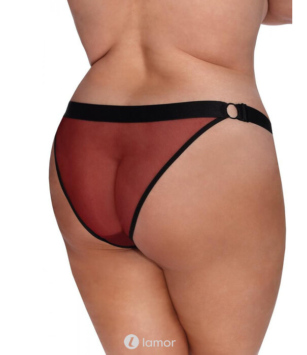 * ANAIS APPAREL Sensuele slip van tule en tweekleurige kant ,verstelbaar aan de zijkanten van het merk Anais Appalrel