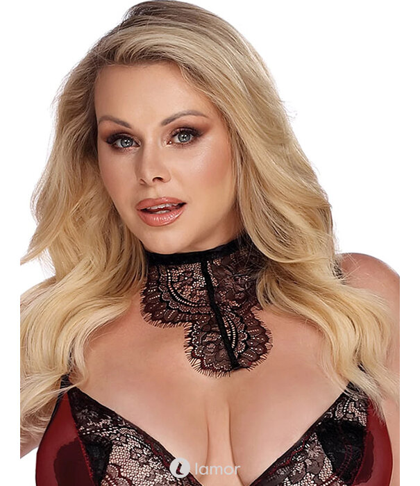 * ANAIS APPAREL Kanten Halsband met Satijnen Strik – One Size