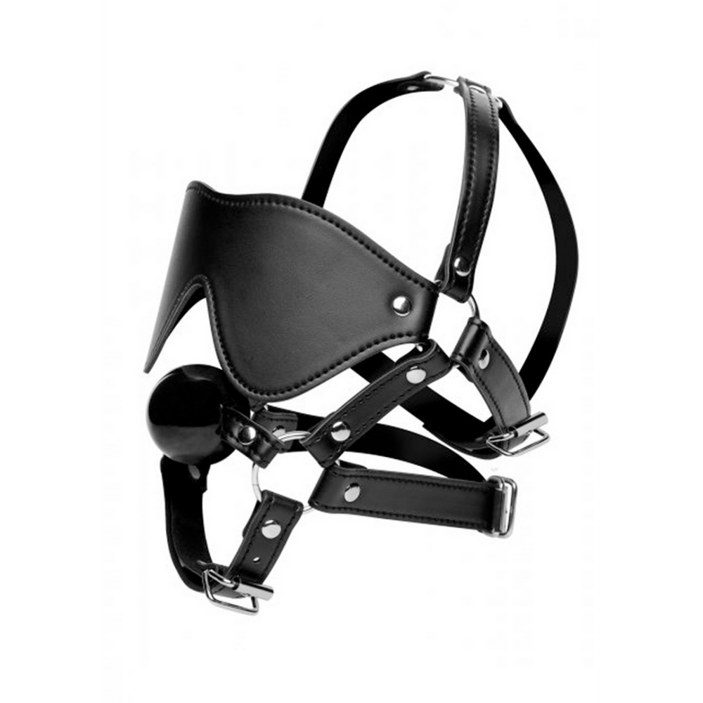 XR Brands Oogmasker met Ballgag Harness afbeelding