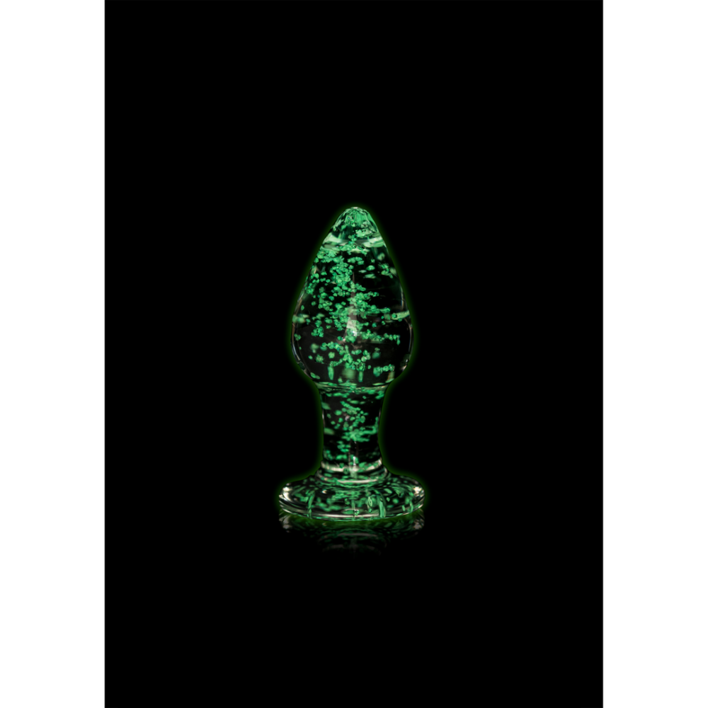 Ouch! by Shots Glazen Butt Plug - Glow in the Dark - Medium afbeelding