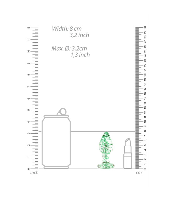 Ouch! by Shots Glazen Butt Plug - Glow in the Dark - Medium