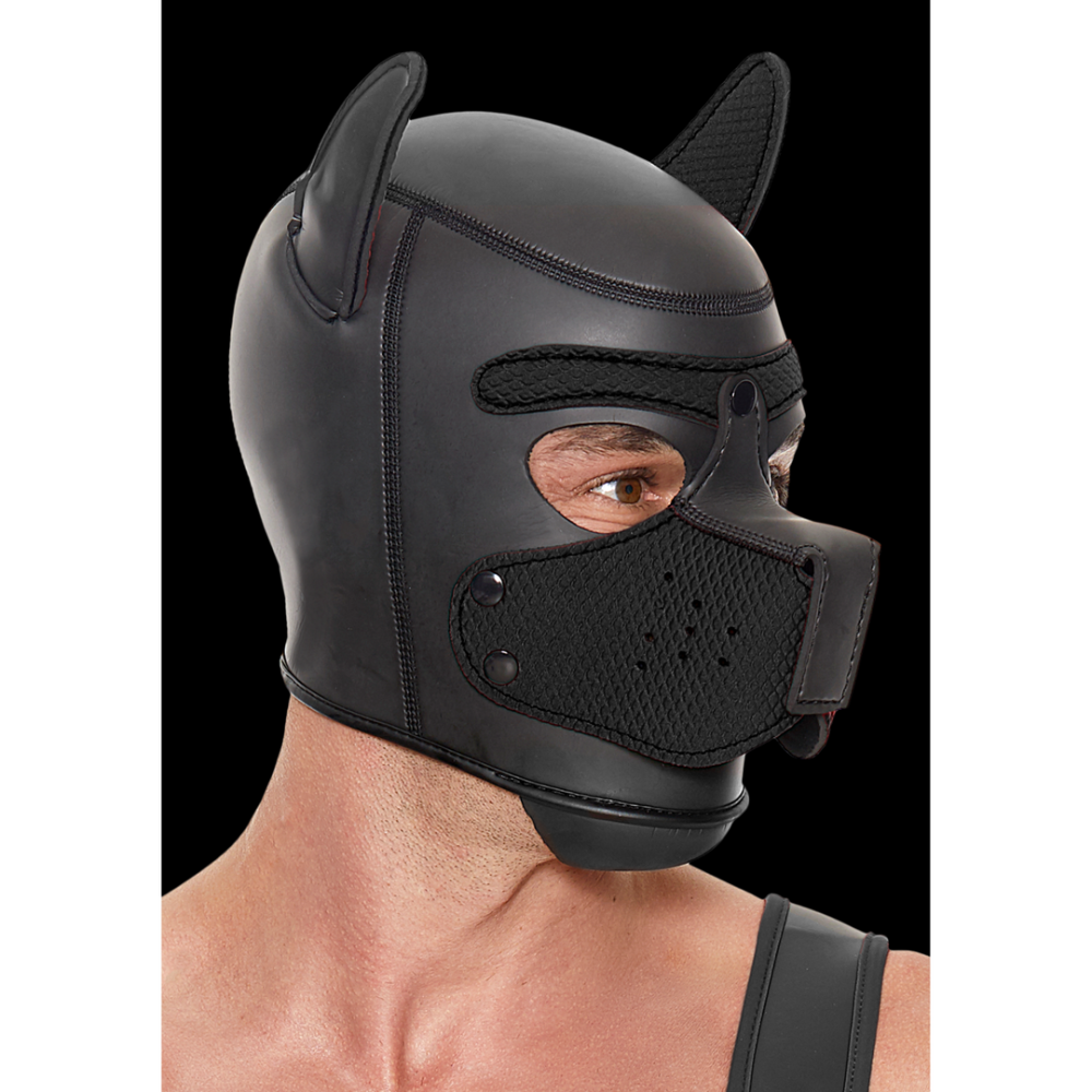Ouch! by Shots Neopreen Puppy Mask - Zwart afbeelding