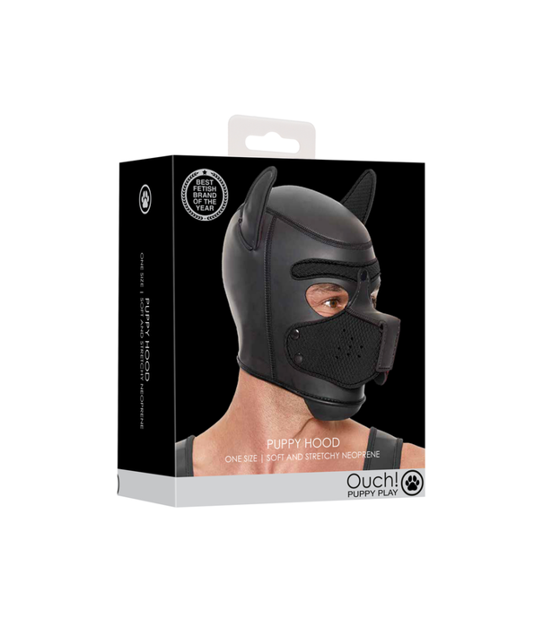 Ouch! by Shots Neopreen Puppy Mask - Zwart