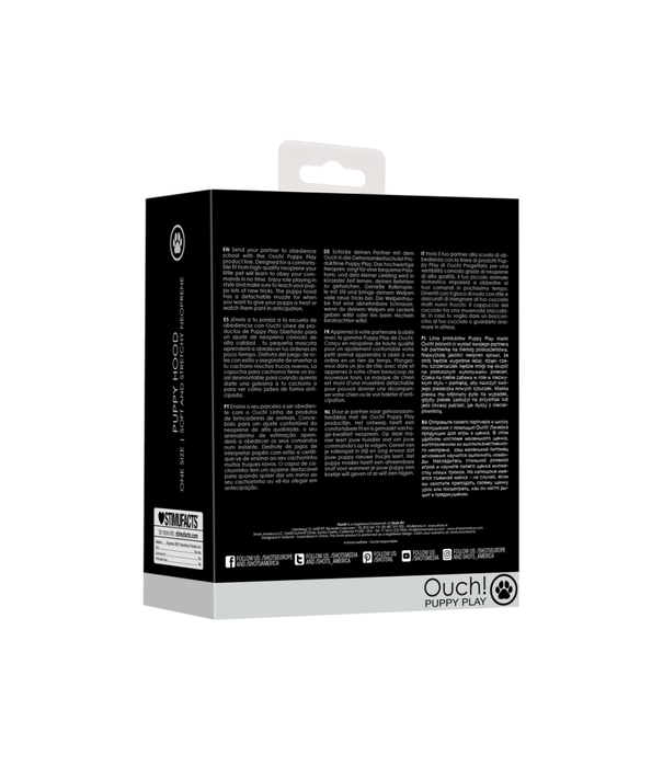 Ouch! by Shots Neopreen Puppy Mask - Zwart